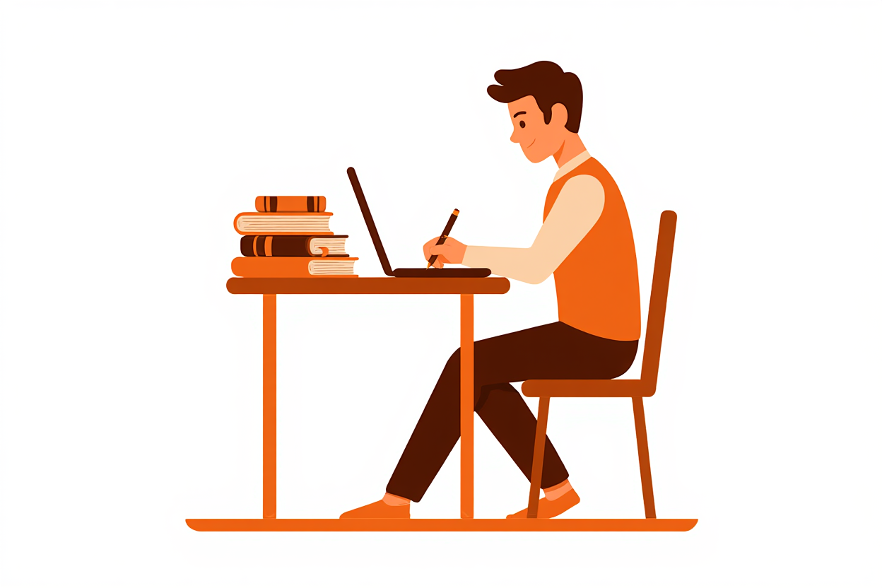 Estudiante preparándose para oposiciones